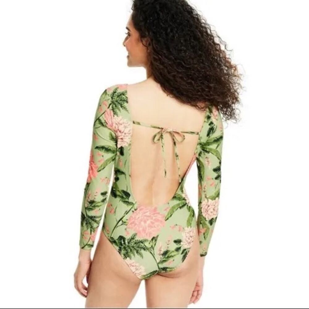 Agua Bendita x Target Floral Long-Sleeve One Piece Swimsuit Size XXL NWT - Picture 8 of 8